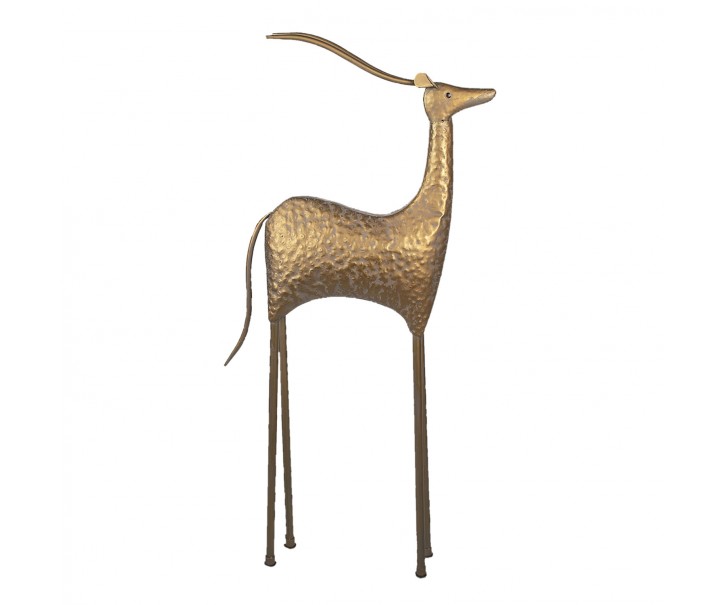 Zlatá dekorativní kovová socha Antilopa - 50*21*130 cm