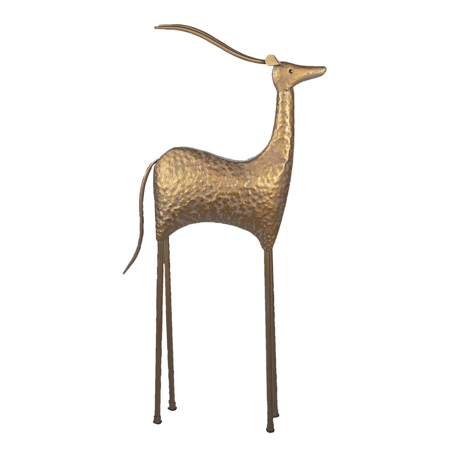 Zlatá dekorativní kovová socha Antilopa - 50*21*130 cm Clayre & Eef