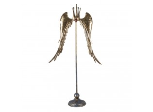 Zlatá kovová dekorativní křídla s korunkou - 70*5*50 cm