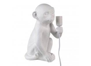 Bílá stolní lampa ve tvaru Opice - 21*19*34 cm / E27