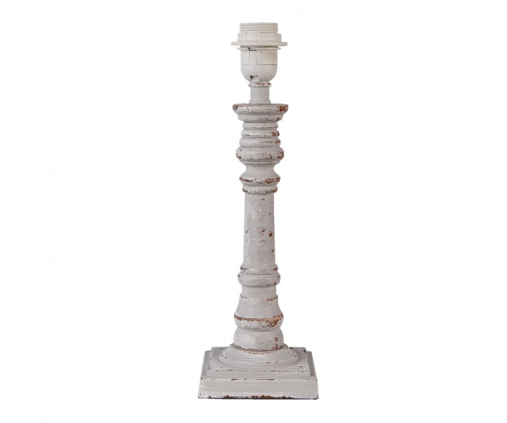 Krémovo hnědá dřevěná základna Iván k lampě - 12*12*37 cm