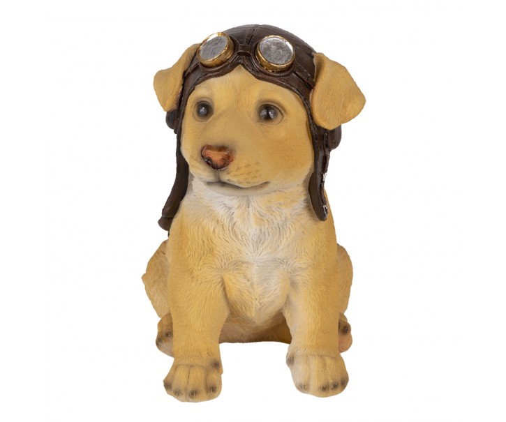 Dekorativní soška psa s motorkářskou čepicí - 14*10*16 cm