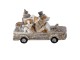 Vánoční dekorativní soška s kočkou a pejsky v autě - 15*7*9 cm