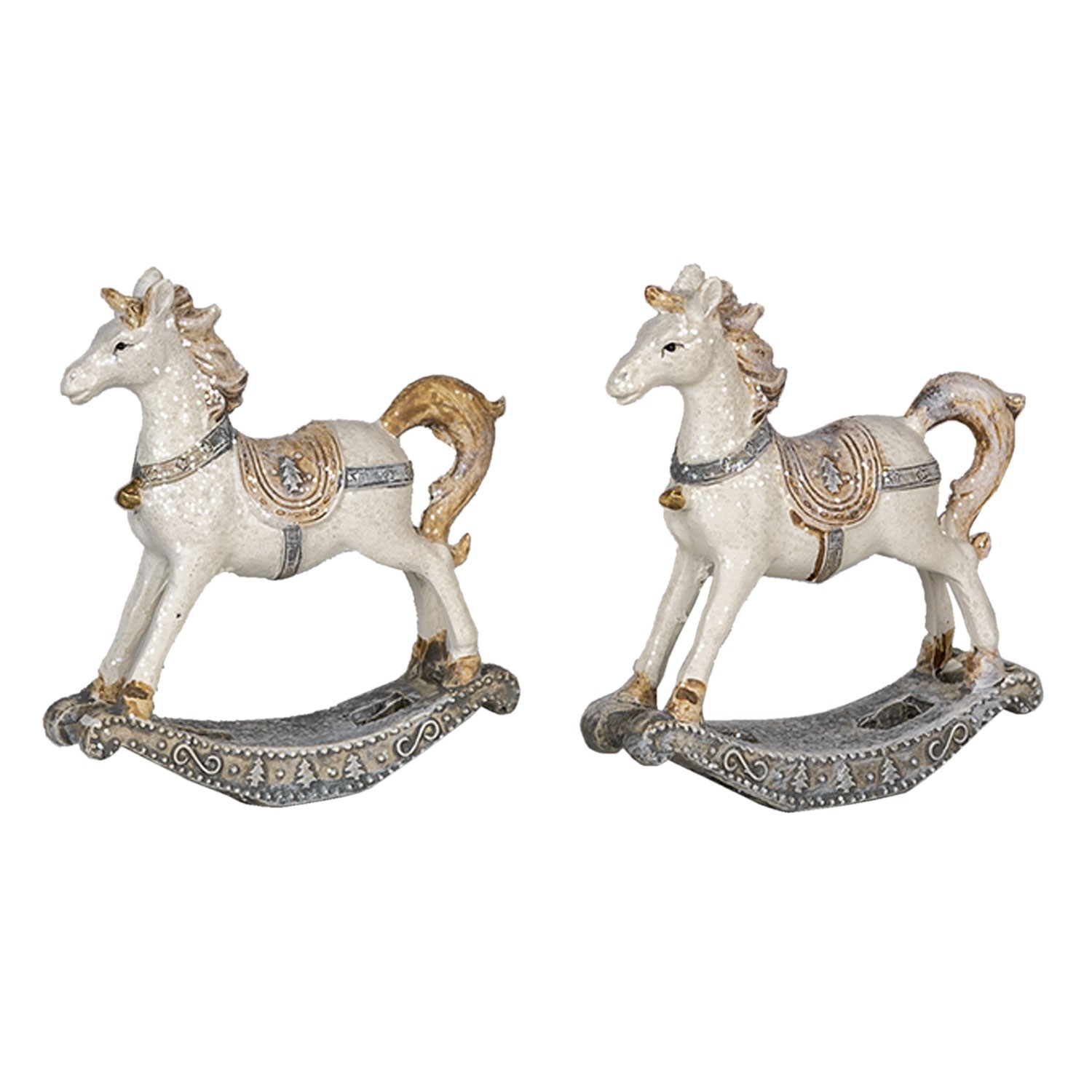 2ks Dekorativní soška houpacího koně - 7*2*8 cm