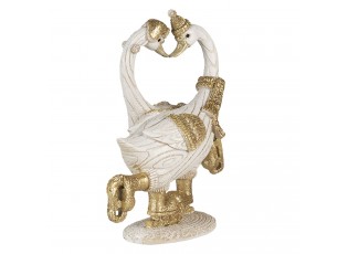 Vánoční dekorativní soška labutí v čepicích - 18*8*17 cm