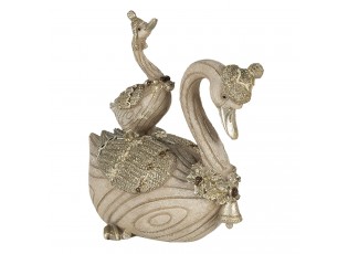 Vánoční dekorativní soška labutě s čepicí - 11*6*10 cm