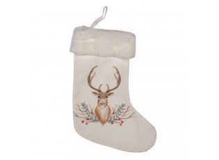 Vánoční dekorativní punčocha s jelenem - 21*1*28 cm