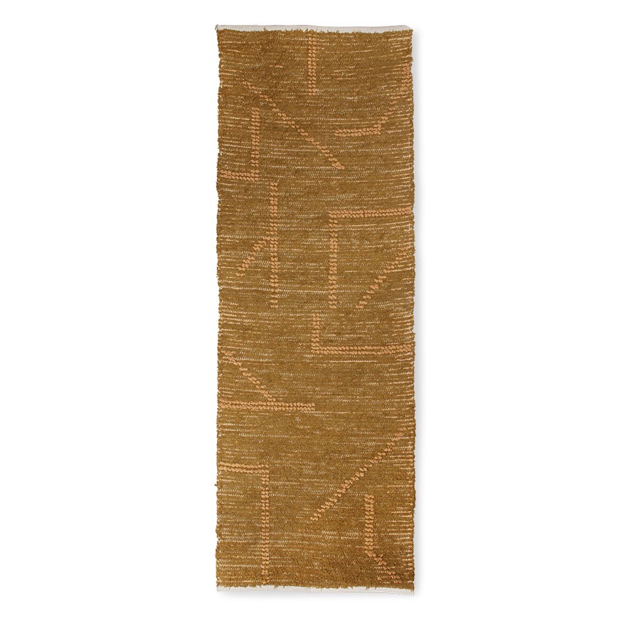 Hořčicový dlouhý bavlněný koberec / běhoun Woven - 70*200cm HKLIVING