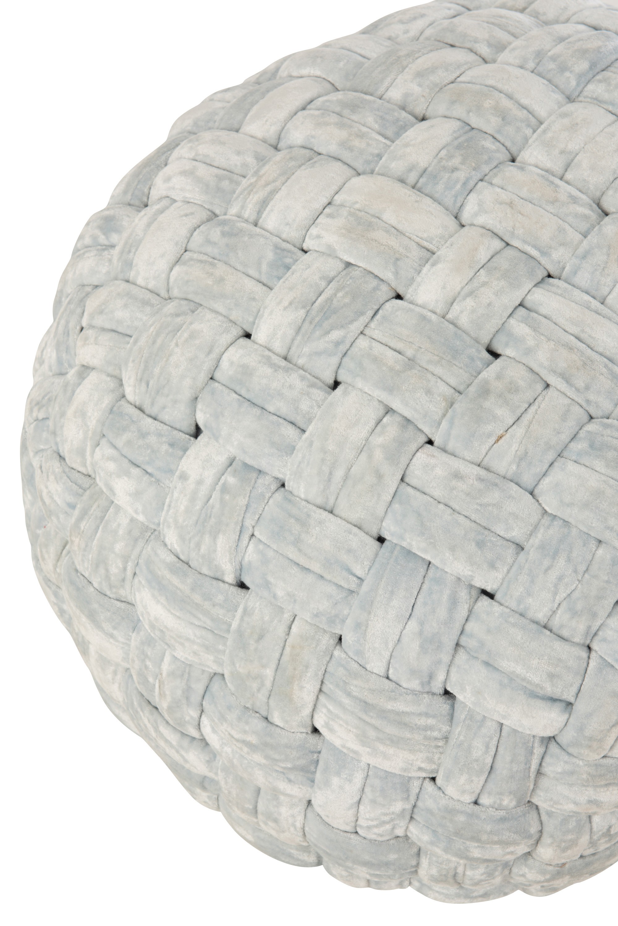 Světle modrý kulatý proplétaný puf Crocheted - Ø 48*35 cm