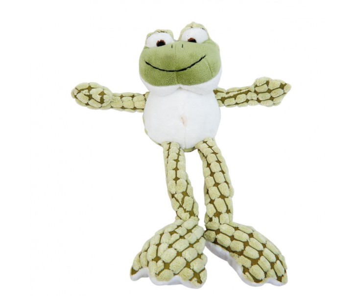 Zeleno bílá plyšová žába Frog - 22*7 cm