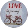 Kovový kulatý magnet Love the journey - Ø 8 cm