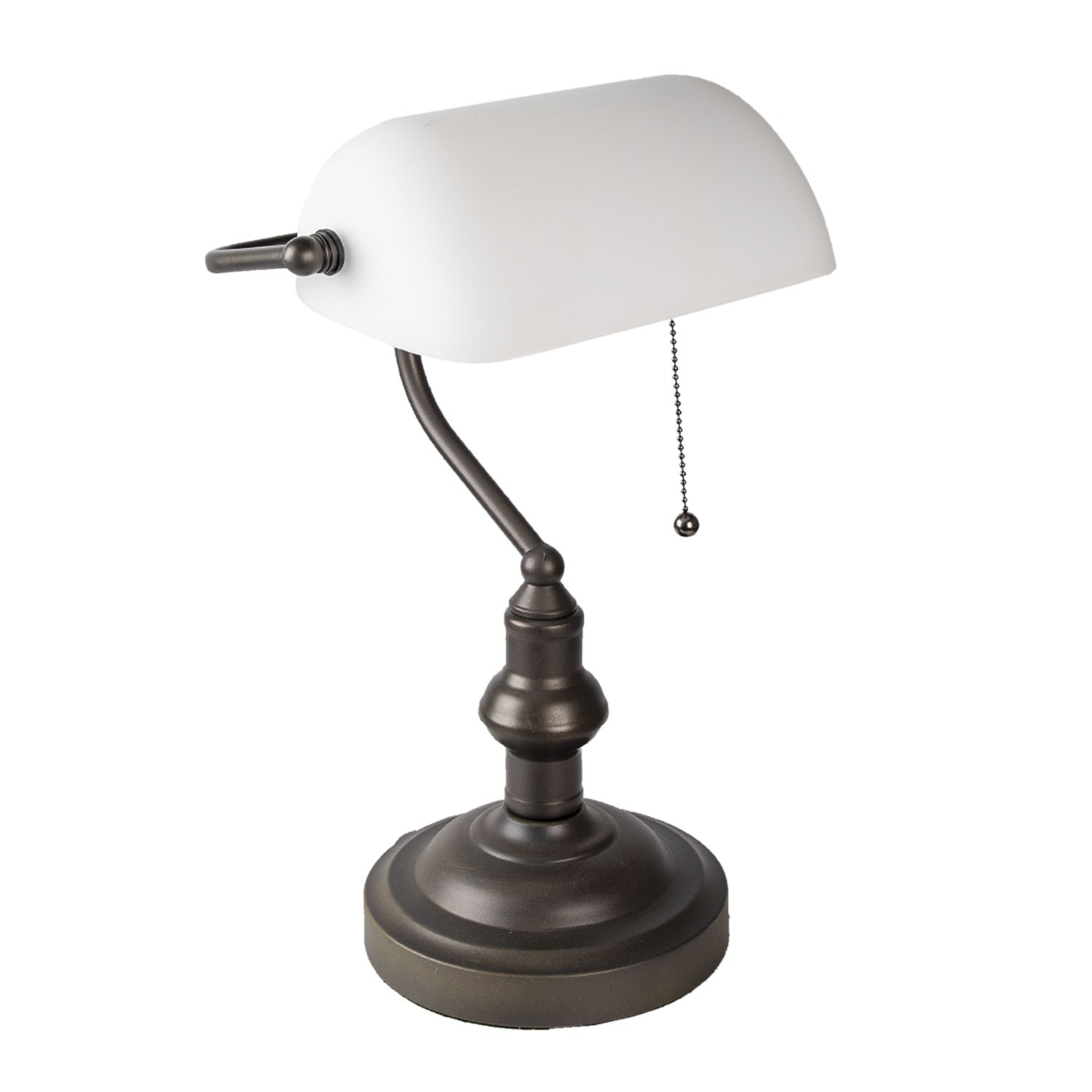 Kovová stolní lampa s bílým stínidlem Michel - Ø 27*40 cm E27/max 1*60W