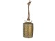 Zlatý antik kovový závěsný zvon - Ø 12*17 cm