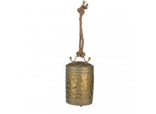 Zlatý kovový závěsný zvonek - Ø 12*17 cm