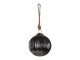 Černo stříbrná vánoční koule s žebrováním a patinou - Ø 11*11 cm