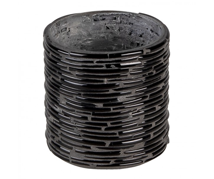 Černý skleněný svícen Black S - Ø 8*8 cm