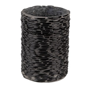 Černý skleněný svícen Black M - Ø 10*15 cm