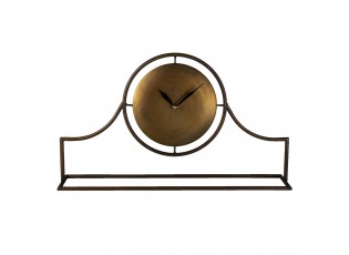 Zlato hnědé kovové stolní hodiny Alis - 58*11*33 cm / 1*AA