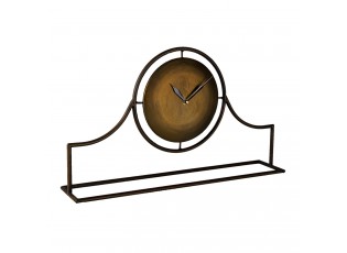 Zlato hnědé kovové stolní hodiny Alis - 58*11*33 cm / 1*AA