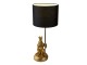 Zlatá stolní lampa s opicí a korunkou a černým stínidlem Monkey King - Ø 23*45 cm E27