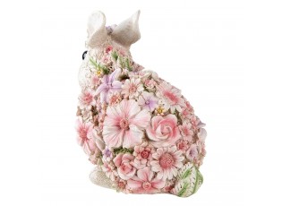Dekorativní soška králíka posetého květinami - 19*12*18 cm