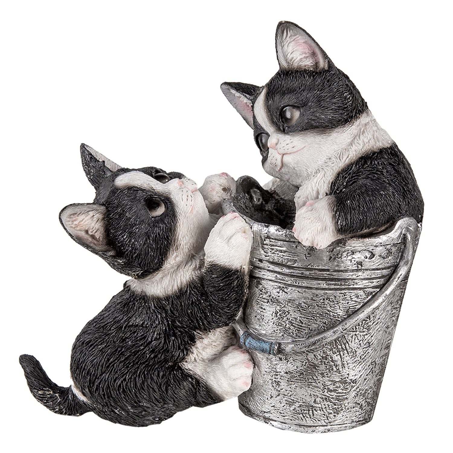 Dekorativní soška koťátek v kbelíku - 23*13*18 cm Clayre & Eef