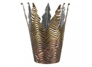 Zlatá kovová dekorativní koruna - Ø 25*27 cm