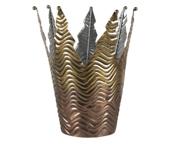 Zlatá kovová dekorativní koruna - Ø 25*27 cm