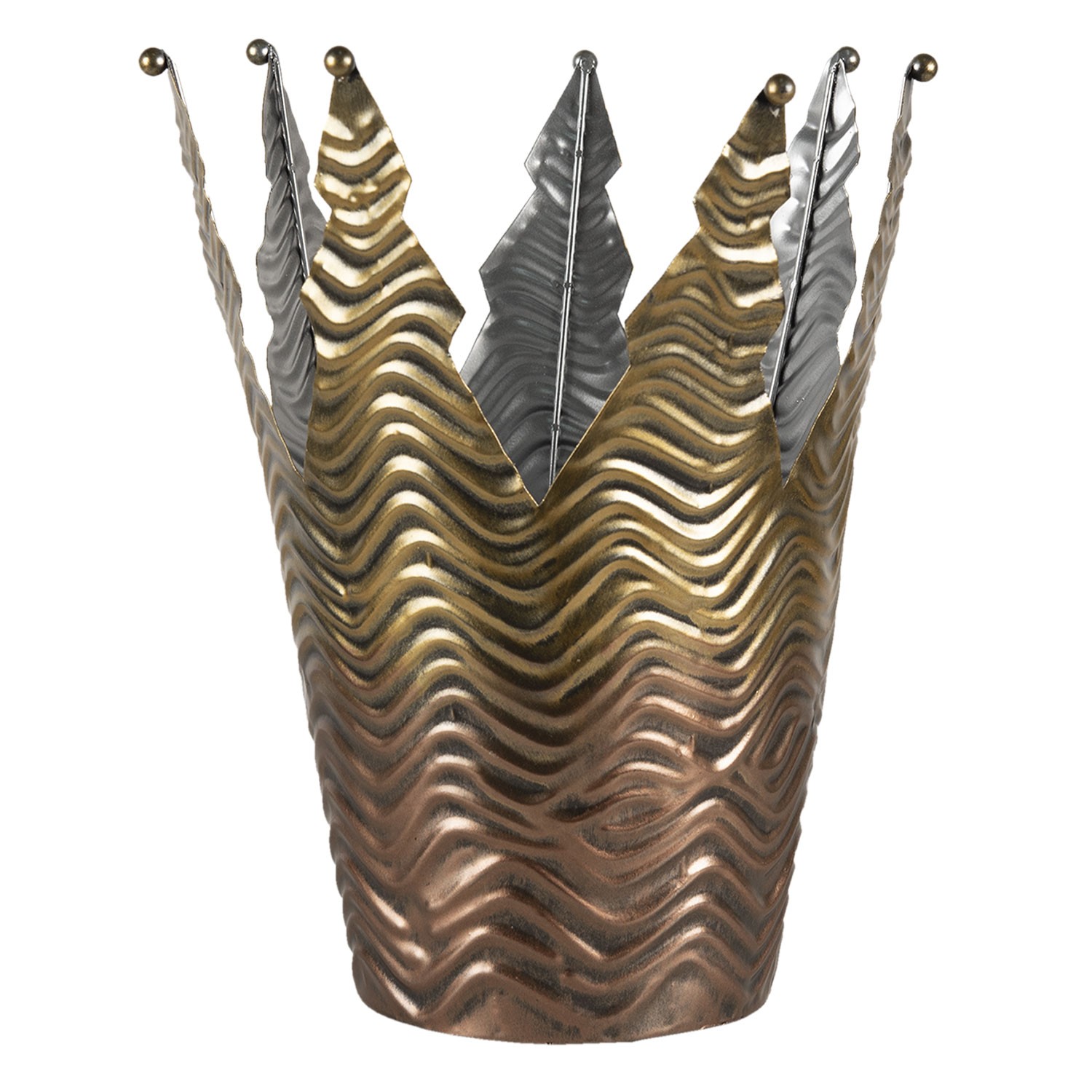 Zlatá kovová dekorativní koruna - Ø 25*27 cm Clayre & Eef