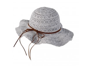 Šedý dětský háčkovaný klobouk - 52 cm