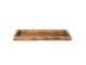 Hnědý dekorativní servírovací tác z recyklovaného dřeva s kovovými uchy - 70*31*7 cm