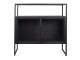 Černá kovová skříňka Black Door s otevíracími dvířky - 80*35*81 cm
