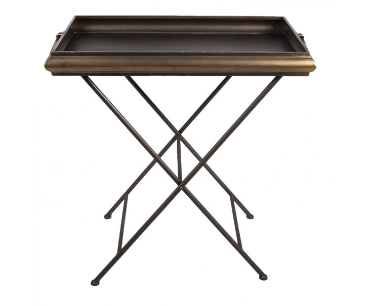 Zlato hnědý kovový odkládací stolek Rodys - 66*40*61 cm