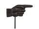 Černo hnědý kovový zahradní kůl ruka - 18*1*88 cm