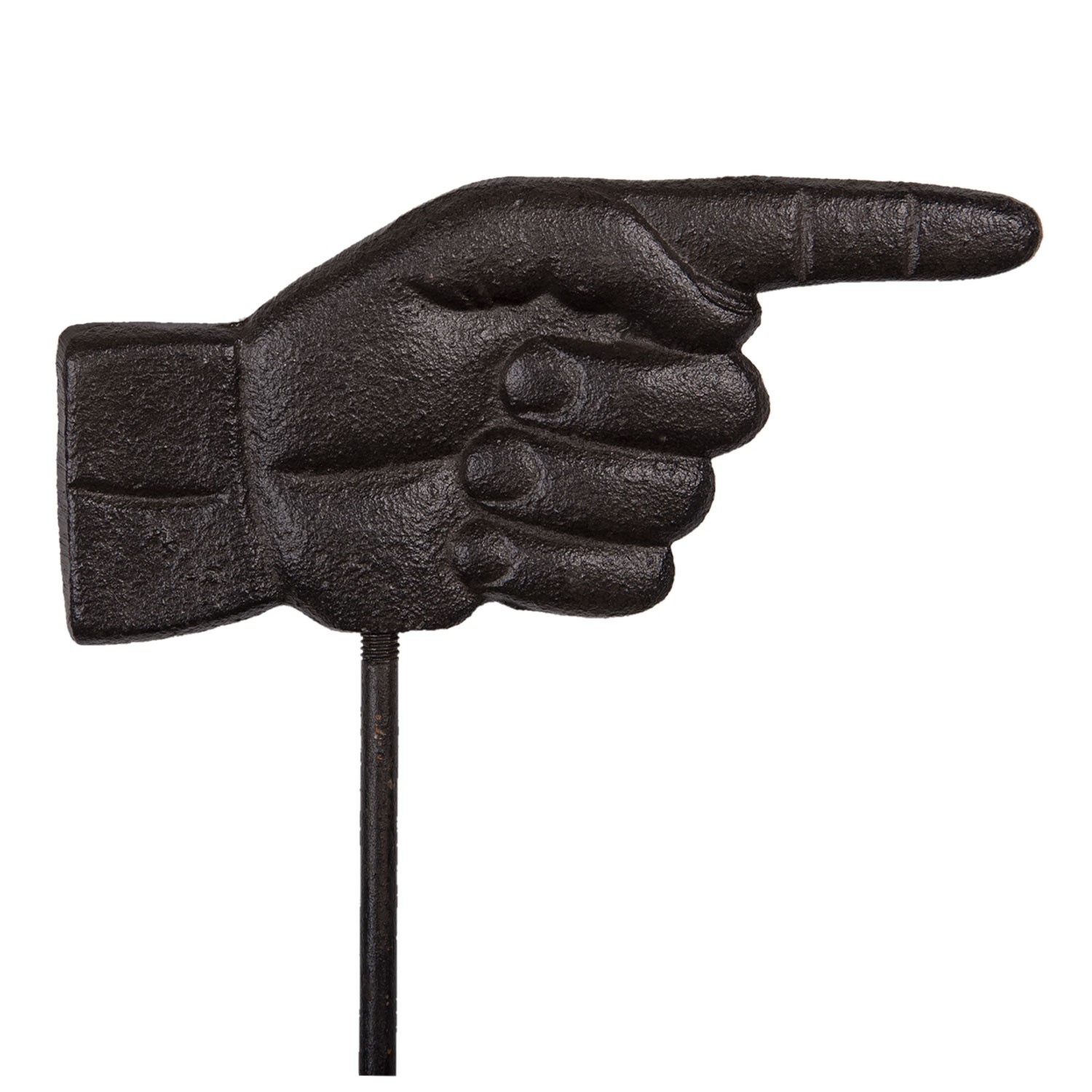 Černo hnědý kovový zahradní kůl ruka - 18*1*88 cm Clayre & Eef