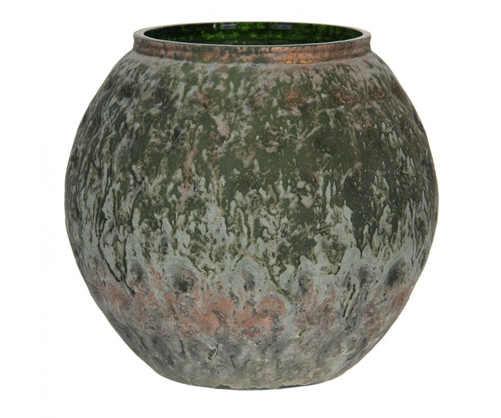 Skleněný kulatý svícen na čajovou svíčku Fillippo - Ø 14*13 cm