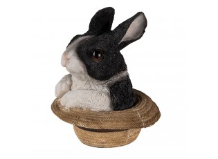 Dekorativní soška králíka v klobouku - 12*12*14 cm
