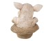 Dekorativní soška prasátka v klobouku - 13*12*14 cm