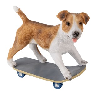 Dekorativní soška pejska na skateboardu - 18*9*18 cm