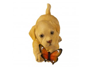 Dekorativní soška hrajícího si pejska s motýlkem - 20*8*11 cm