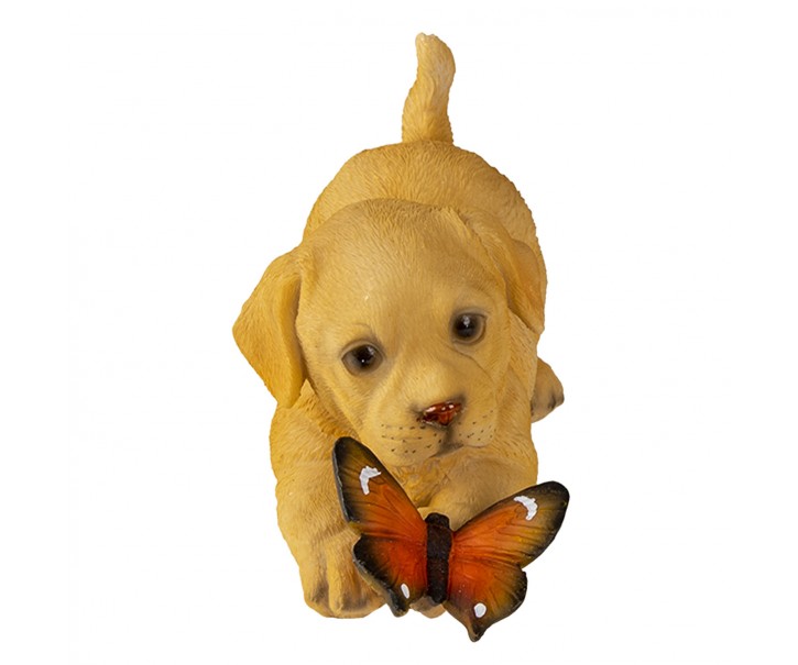 Dekorativní soška hrajícího si pejska s motýlkem - 20*8*11 cm