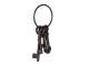 Hnědo černý dekorativní litinový svazek klíčů - 9*19*3 cm
