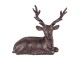 Hnědo černá kovová dekorativní soška jelena - 15*9*15 cm