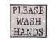 Nástěnná litinová cedule Wash hands - 11*10 cm