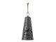 Tmavě šedý kovový zvonek Merry Christmas - Ø 19*40 cm