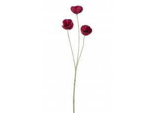 Vínová umělá dekorativní květina Vlčí mák - 15*7*50 cm