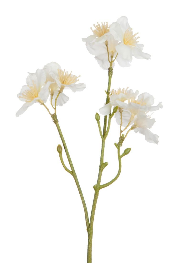 Dekorační umělá větvička s krémovými květy Kersenboom - 25 cm 60020
