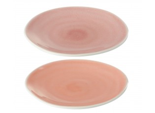 Sada 2ks korálový a růžový malý talířek - Ø 15*2 cm