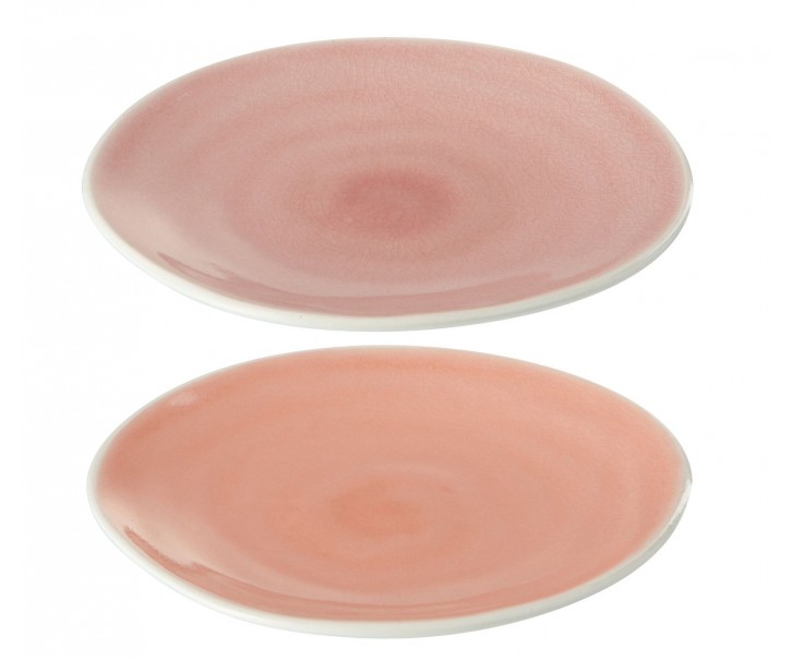 Sada 2ks korálový a růžový malý talířek - Ø 15*2 cm