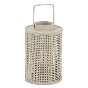 Béžová bambusová lucerna Bamboo Grid - Ø 23*35 cm